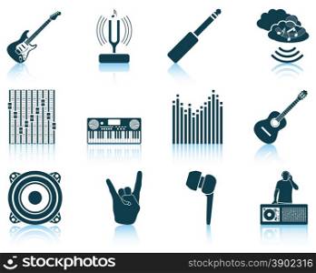 Set of musical icons. EPS 10 vector illustration without transparency.