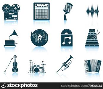 Set of musical icons. EPS 10 vector illustration without transparency.
