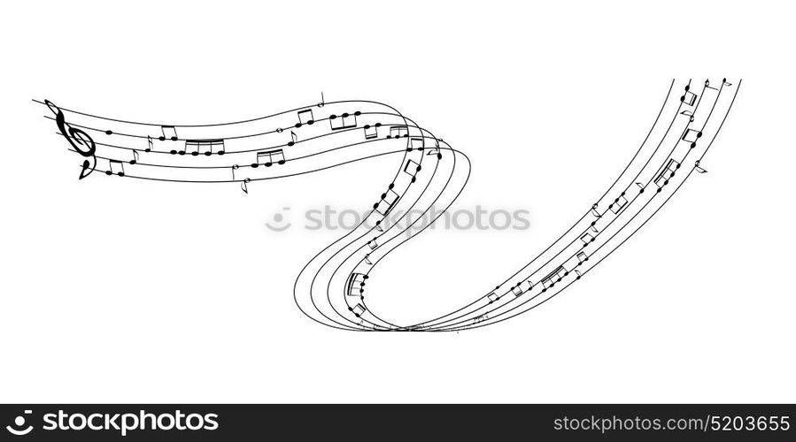 Set of musical notes on five-line clock notation without a feature. Treble clef. Vector Illustration. EPS10. Set of musical notes on five-line clock notation without a featu