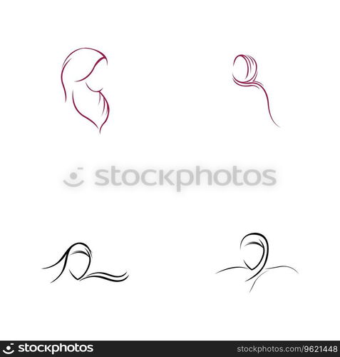 set of Muslimah hijab Logo template vector illustration design