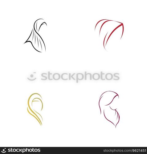 set of Muslimah hijab Logo template vector illustration design