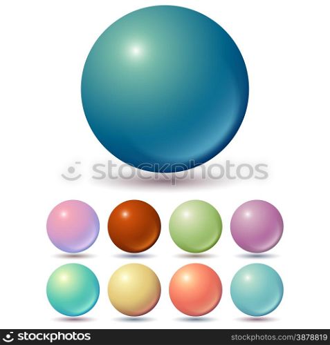 Set of muted color balls with unusual gradients