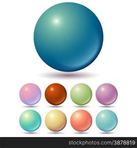 Set of muted color balls with unusual gradients