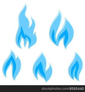 Set of natural gas flames. Industrial and business stylized image.. Set of natural gas flames. Industrial and business image.