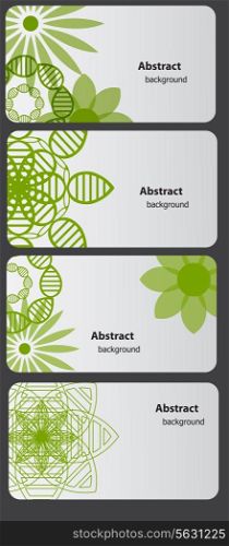 Set of nature gift cards vector illustration