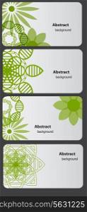 Set of nature gift cards vector illustration