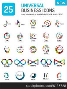 Set of new universal business logos. Vector set of various new universal business logos