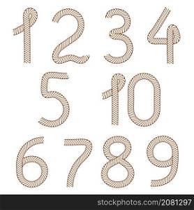 Set of numbers from rope from one to ten