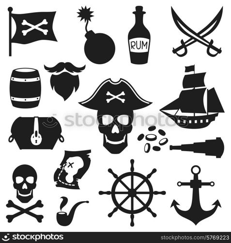 Set of objects and elements on pirate theme.. Set of objects and elements on pirate theme