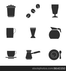 Set of objects on the theme of a cafe. Vector illustration on the theme a cafe