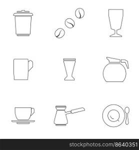 Set of objects on the theme of a cafe. Vector illustration on the theme a cafe