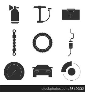 Set of objects on the theme of car detail. Vector illustration on the theme car detail