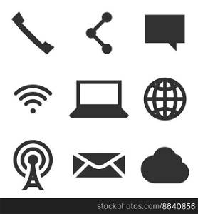 Set of objects on the theme of communication. Vector illustration on the theme communication