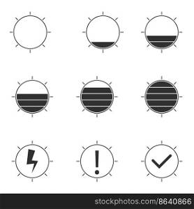 Set of objects on the theme of energy of sun. Vector illustration on the theme energy of sun