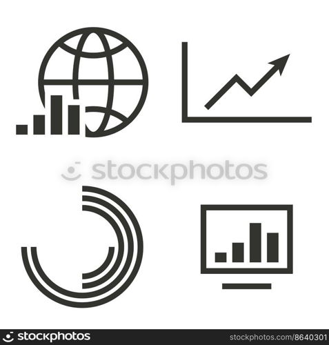 Set of objects on the theme of finance icon. Vector illustration on the theme finance icon