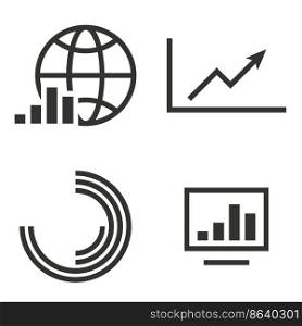 Set of objects on the theme of finance icon. Vector illustration on the theme finance icon