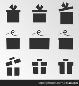 Set of objects on the theme of gift, box. Vector illustration on the theme gift, box