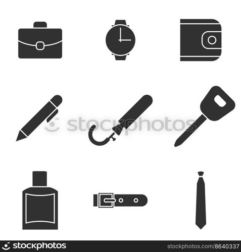 Set of objects on the theme of Men&rsquo;s Accessories. Vector illustration on the theme Men&rsquo;s Accessories