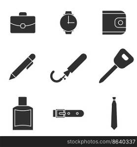 Set of objects on the theme of Men&rsquo;s Accessories. Vector illustration on the theme Men&rsquo;s Accessories
