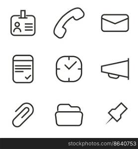 Set of objects on the theme of office icons. Vector illustration on the theme office icons