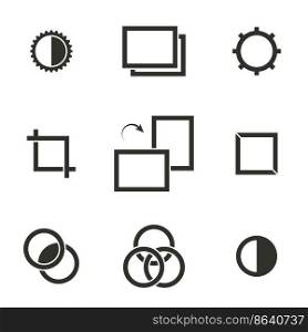 Set of objects on the theme of photography icons. Vector illustration on the theme photography icons