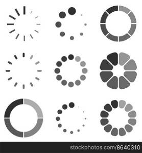 Set of objects on the theme of preloader. Vector illustration on the theme preloader