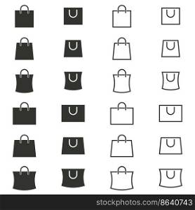 Set of objects on the theme of shopping bag icon. Vector illustration on the theme shopping bag icon