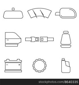 Set of objects on the theme of tools, car accessories. Vector illustration on the theme tools, car accessories