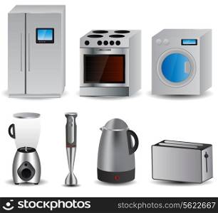 set of of household appliances. vector illustration