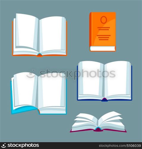 Set of open books. Illustrations for education and school. Set of open books. Illustrations for education and school.