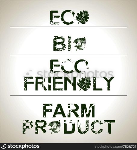 Set of organic and farm fresh food stamps,badges and labels.