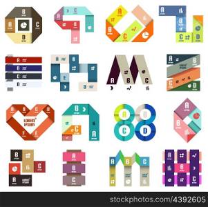 Set of origami modern design templates and elements
