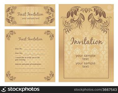Set of ornate vector template