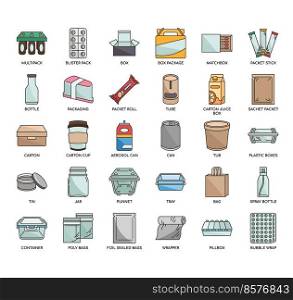 Set of Packagingthin line icons for any web and app project.