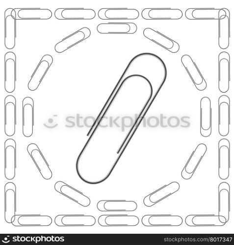 Set of Paper Clips Isolated on White Background. Set of Paper Clips