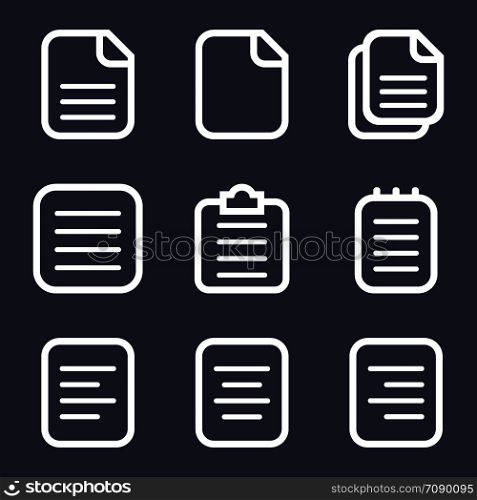 Set of Paper Icons, Document Icons. Vector Illustration. EPS 10.