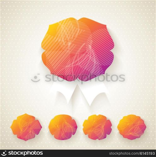 Set of paper labels with abstract pattern, vector