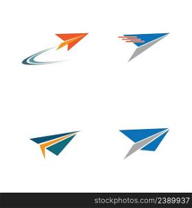 set of Paper Plane aircraft trail Signature Icon Logo Design