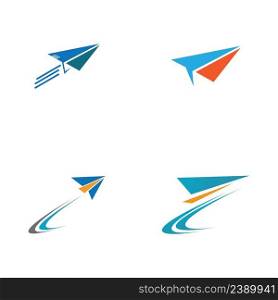 set of Paper Plane aircraft trail Signature Icon Logo Design