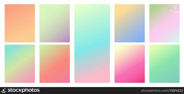 Set of pastel color gradient vibrant background. Modern style. You can use for ad, poster, template, business presentation. Vector illustration