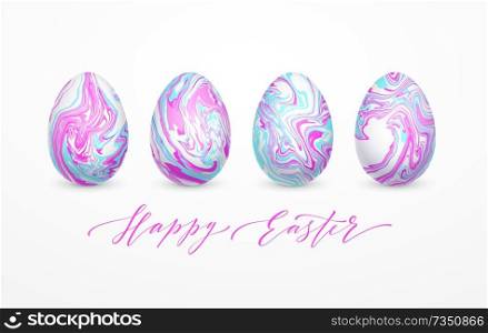 Set of pastel colors marbled easter eggs. Vector illustration EPS10. Set of pastel colors marbled easter eggs. Vector illustration