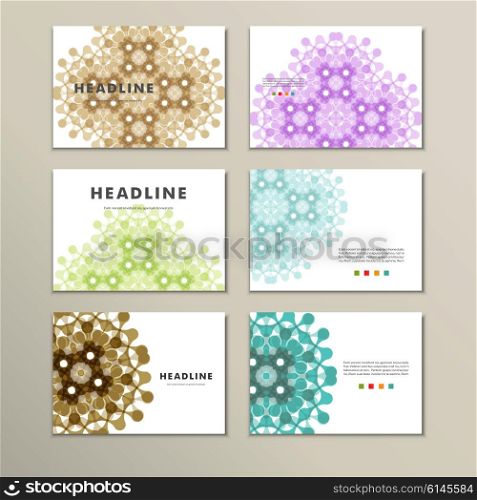 Set of patterns with abstract colored shapes. Set of patterns with abstract colored shapes.