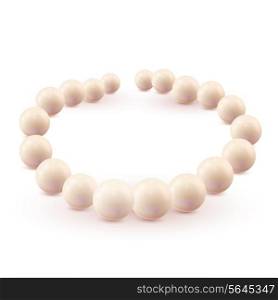 Set of pearls isolated on white background. Vector illustration.
