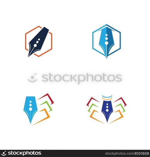 set of pen Logo template Vector illustration