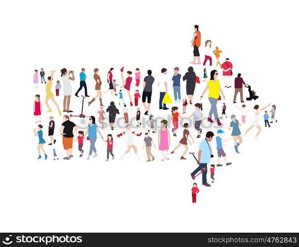 Set of People. Children, Adults and Seniors. Vector Illustration EPS10