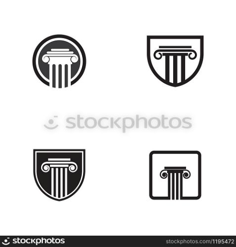 Set Of Pillar Logo Template,Column Vector Illustration