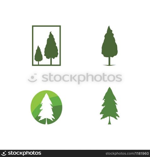 Set of Pine tree logo ilustration vector design