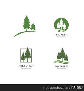 Set of Pine tree logo ilustration vector design