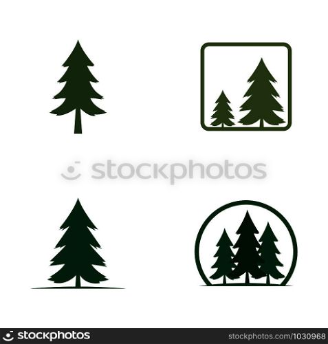 set of pine tree logo vector illustration