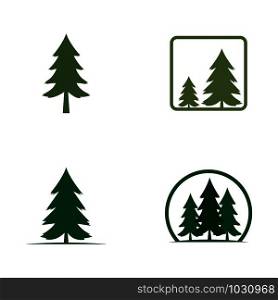 set of pine tree logo vector illustration